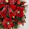 Red Poinsettia Wreath – 22" Handcrafted Christmas Décor - Final sale / Non-returnable and Non-refundable